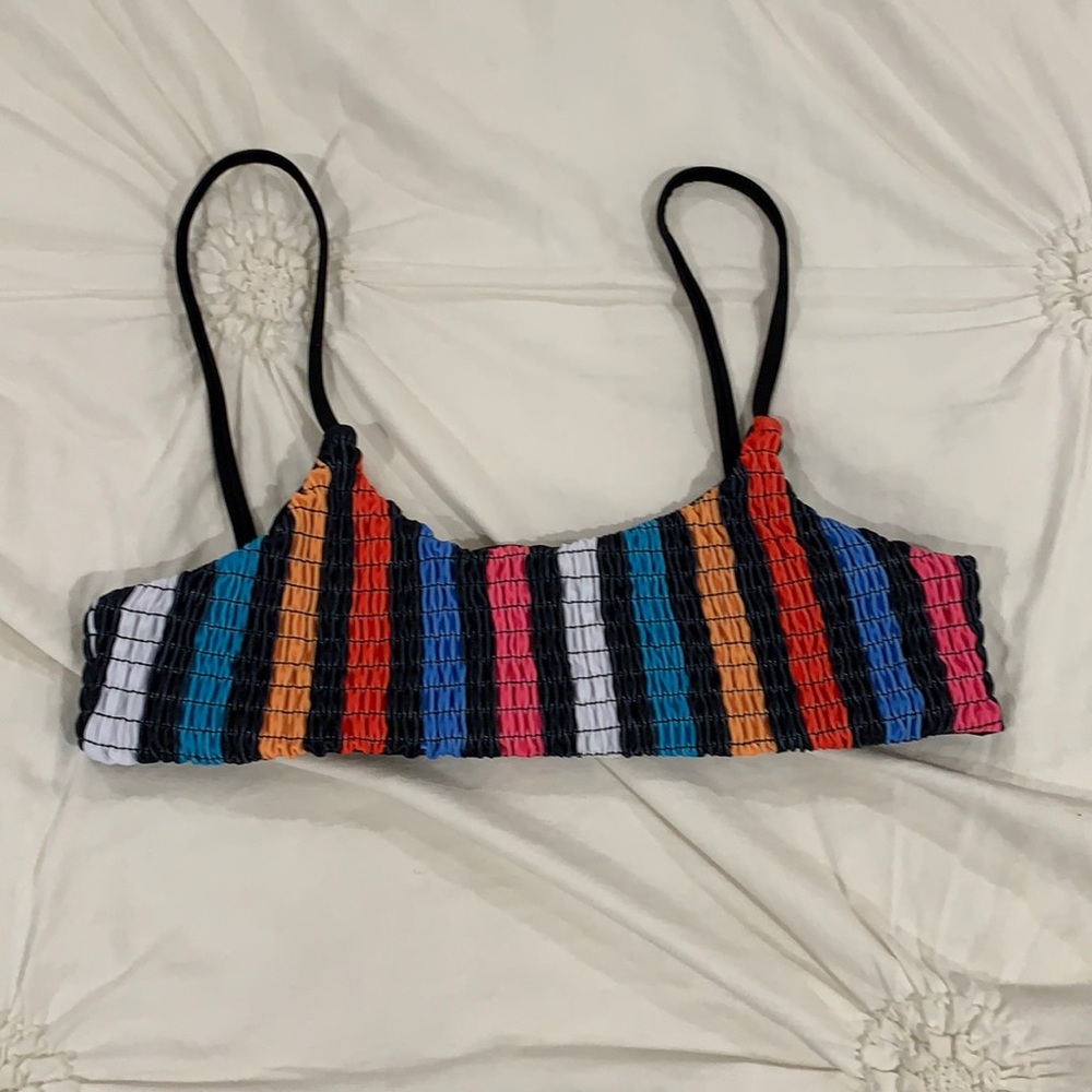 striped bikini top